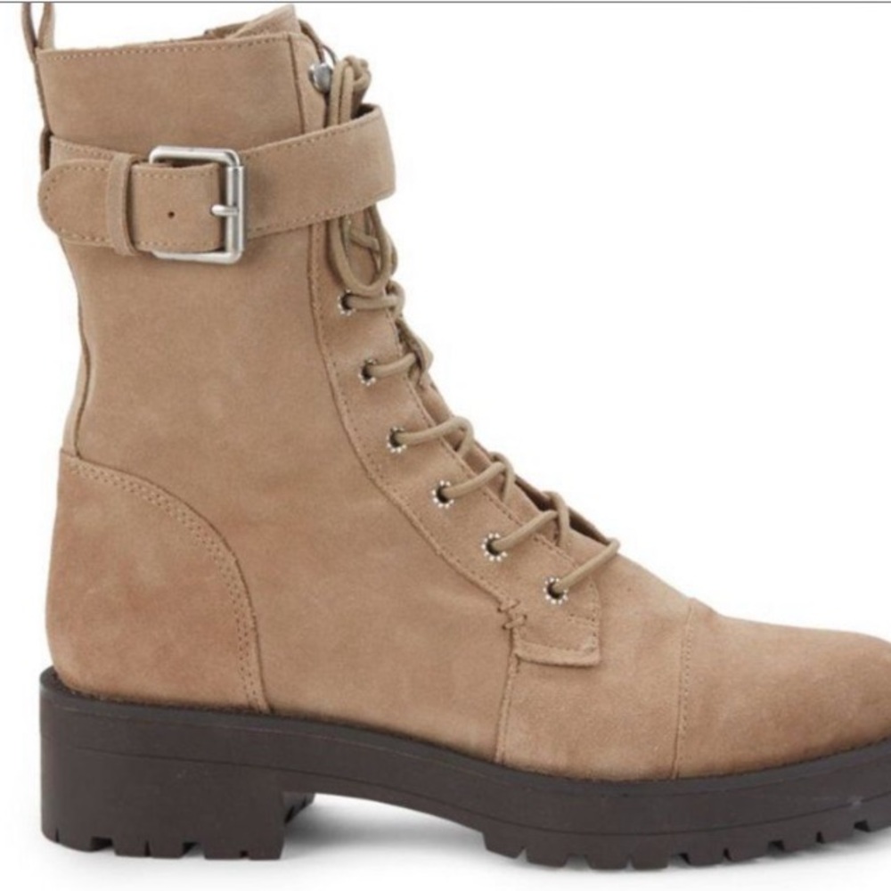 Sam Edelman junip tan suede lug sole combat boots - Picture 1 of 8